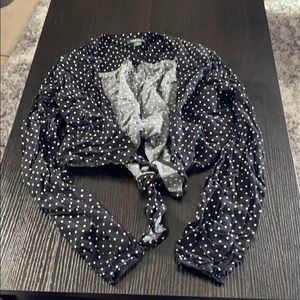 Black and white polka dot top